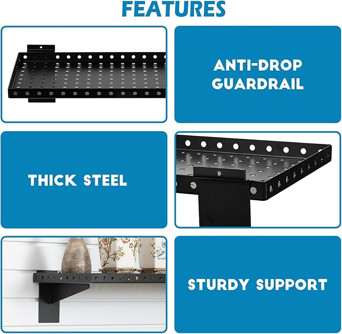 Slatwall Shelves 24x10 Inch, Slatwall Accessories