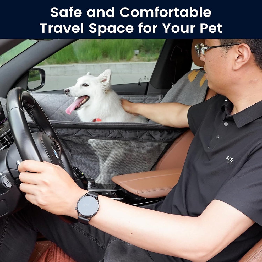 Front Seat Dog Car Seat for Small/Medium Dogs with Door Protection โ Full Cov...
