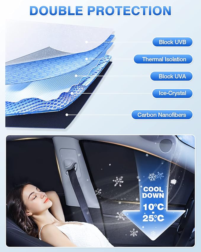 Sunshade for 2021-2025 2026 Acura MDX Accessories Windshield Sun Shade Side (...