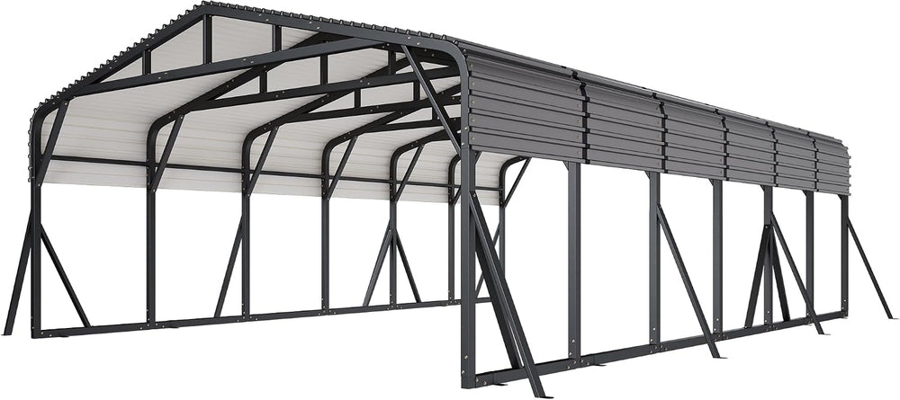 Jocisland 20x30 FT Heavy Duty Metal Carport for Multiple Vehicles