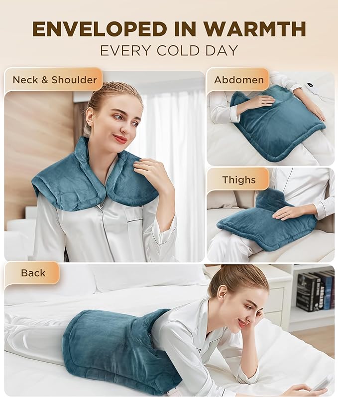 Graphene-Infused Heating Pad 3X Deeper Pain Relief, Weighted Instant Heating
