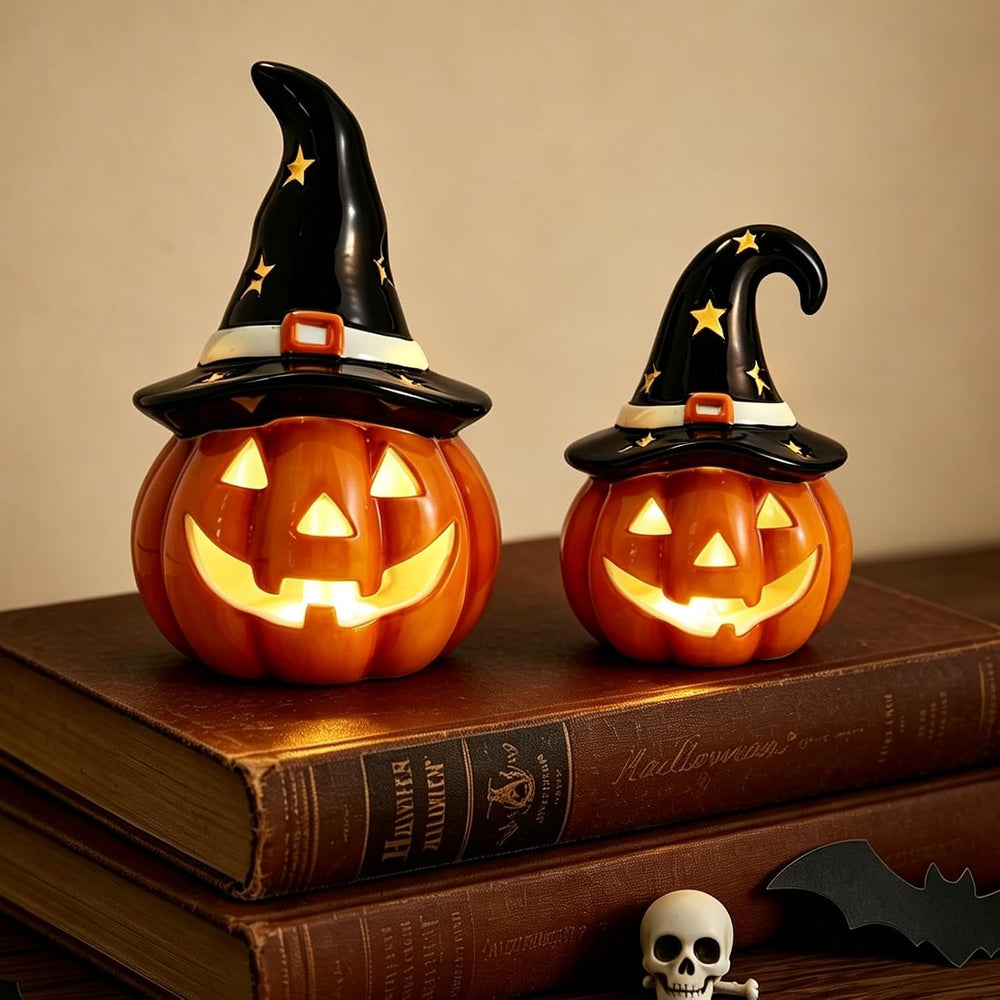 WDS WONDROUS Halloween Pumpkin Lights Decorations for Fall Home Table Decor