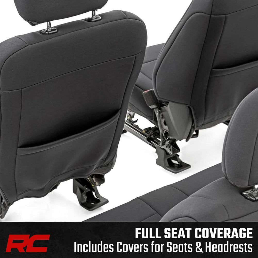 Rough Country Neoprene Front & Rear Seat Covers for Ford F-150, Lightning...