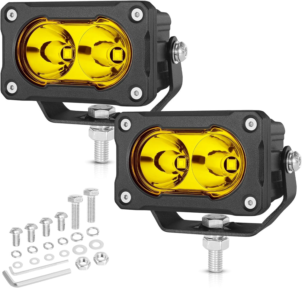 OFFROADTOWN LED Pods Yellow 3'' 40W Spot CREE LED Ditch Driving Fog L...