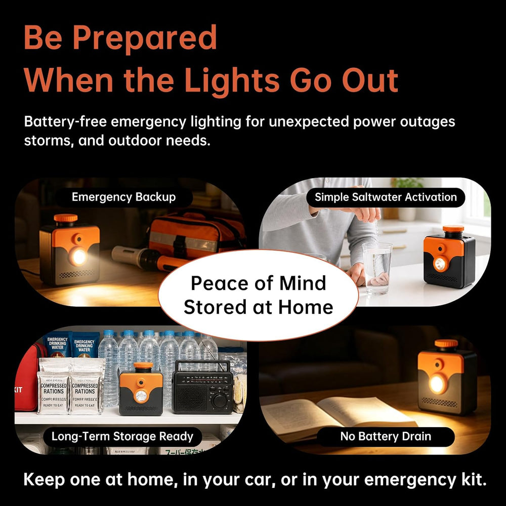 Saltwater Light Emergency Light, Power Outages 400-Hours Long-Lasting LED Lig...