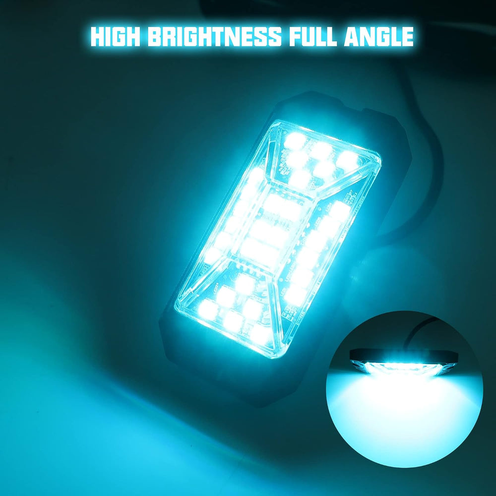 SUNPIE 8 Pods RGBW Rock Lights โ Full Beam Angle, 30 High Power Chips, Alumin...