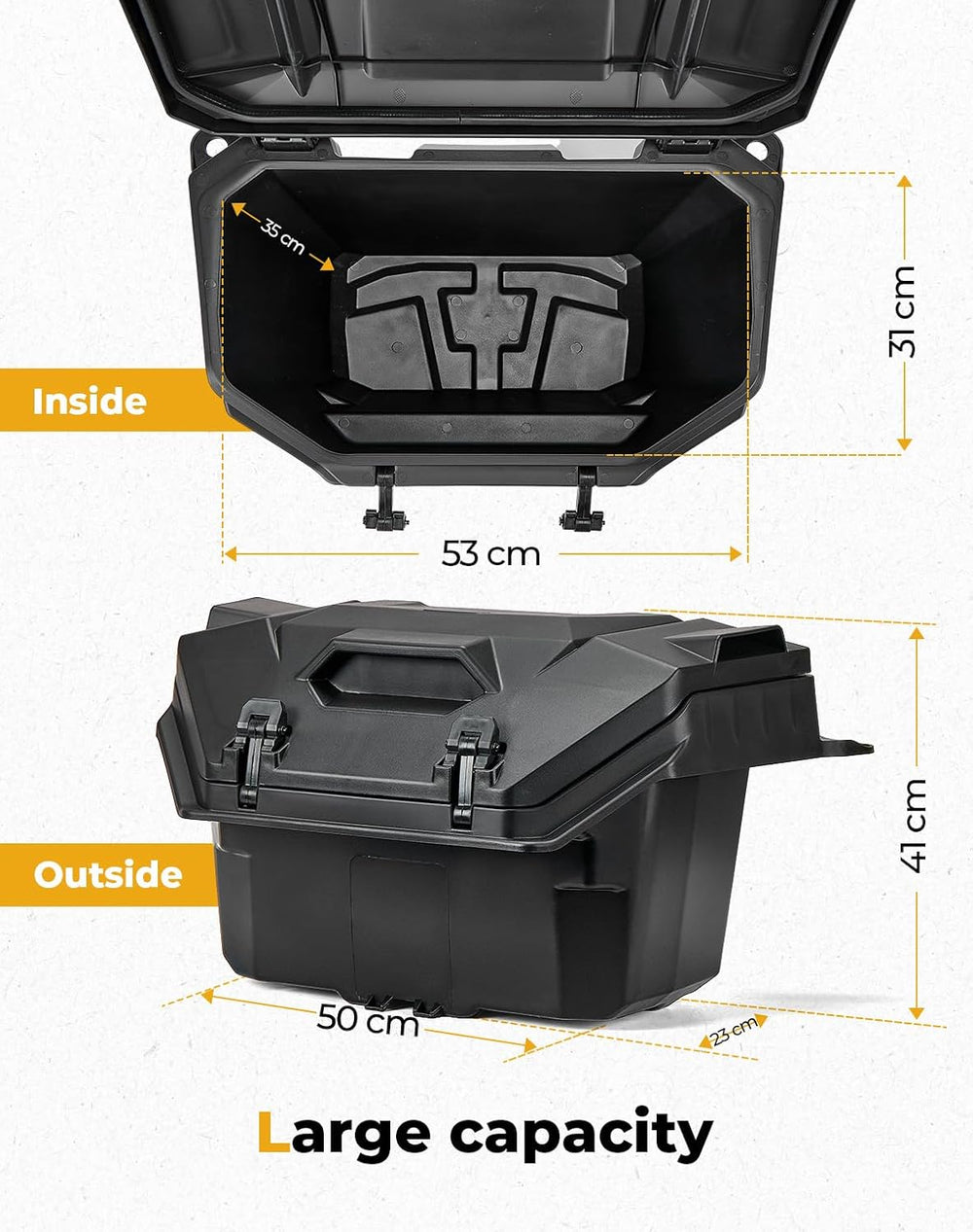KEMIMOTO 2024/2025/2026 XP 1000 Rear Cargo Box 55QT Water-resistant | Compati...