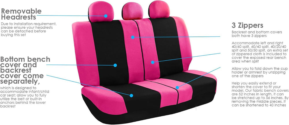 FH Group Car Seat Covers Combo Full Set with Carpet Floor Mats Steering Wheel...