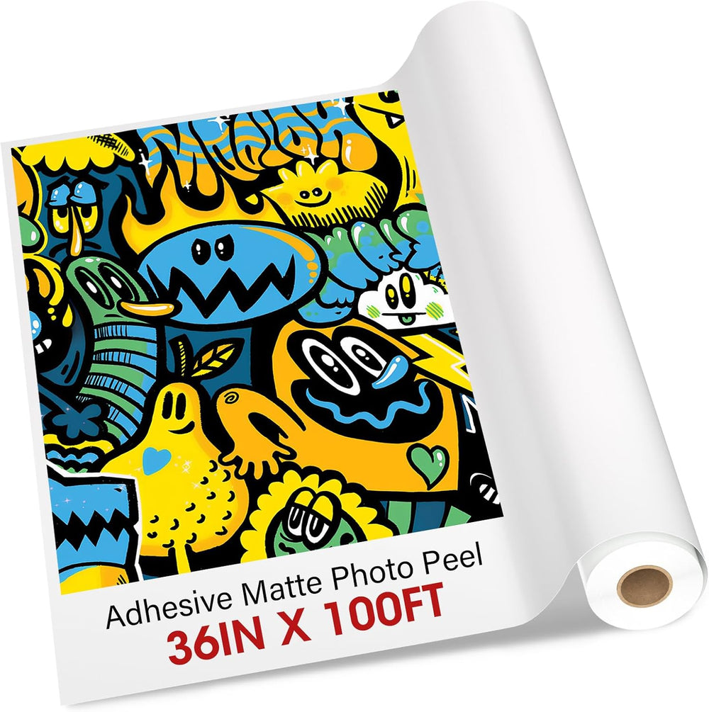 RCdepot1-1 x 36 inch x 100 ft Matte Photo Peel Sticker Paper roll Banner Prin...