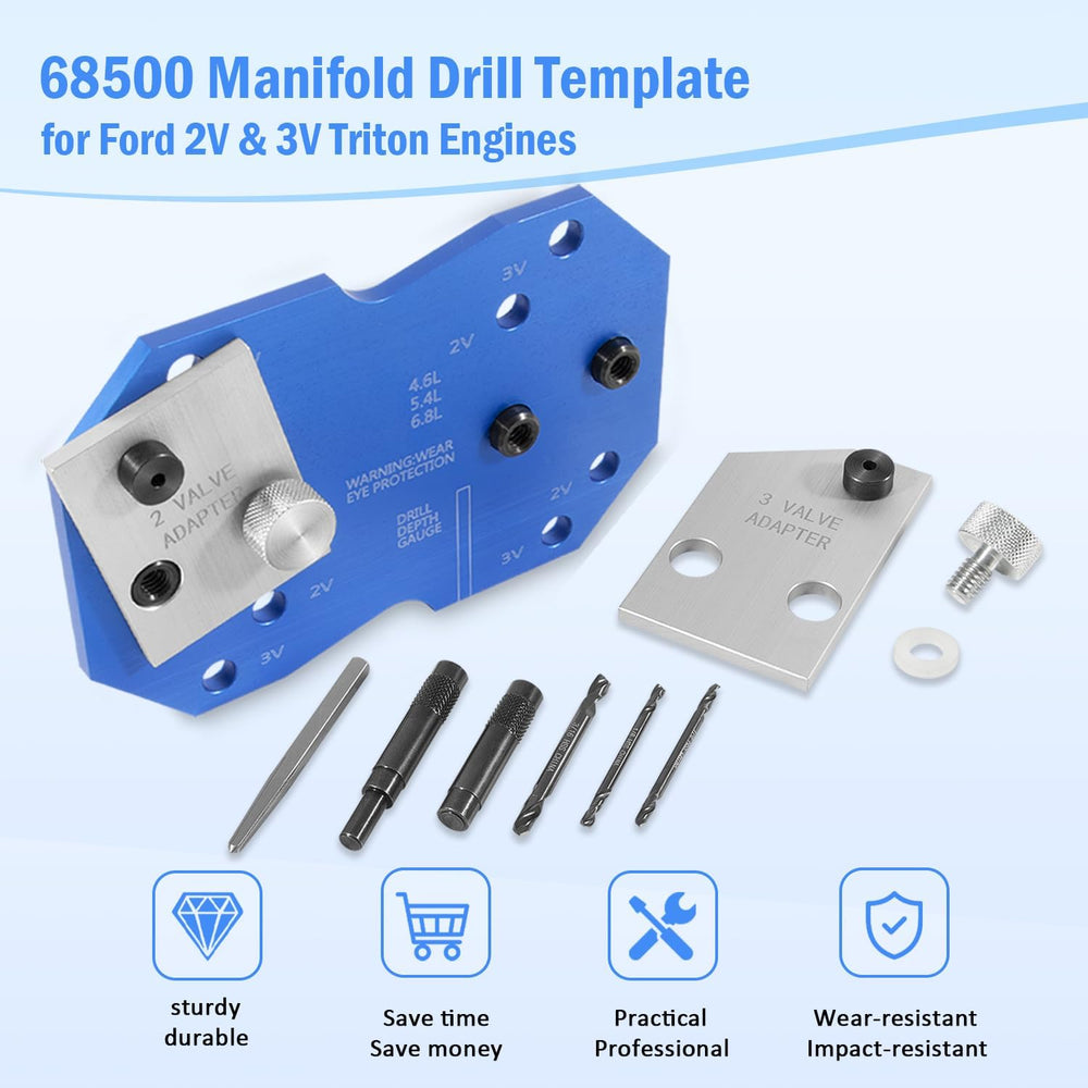 68500 Manifold Drill Template for Ford 2V & 3V Triton Engines (4.6L, 5.4L...