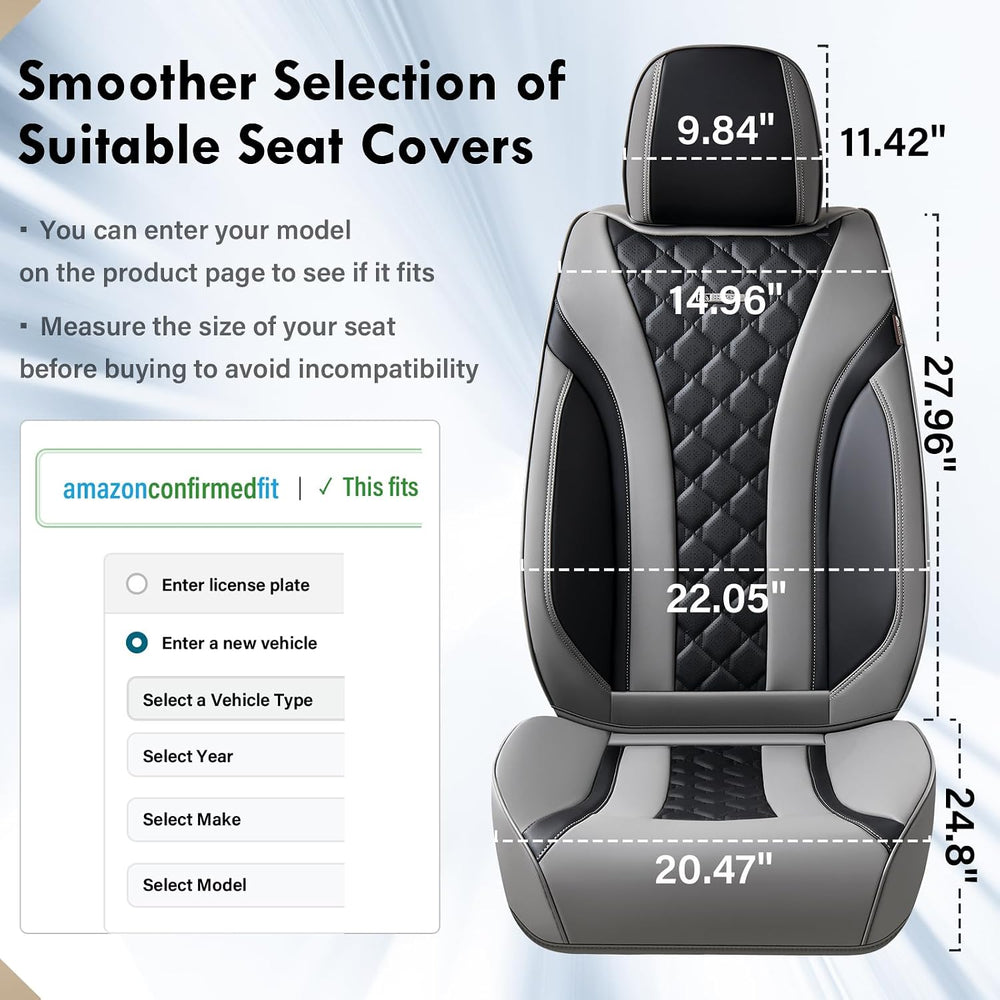 Coverado Car Seat Covers, Seat Covers Full Set, Gray and Black Car Seat Cover...