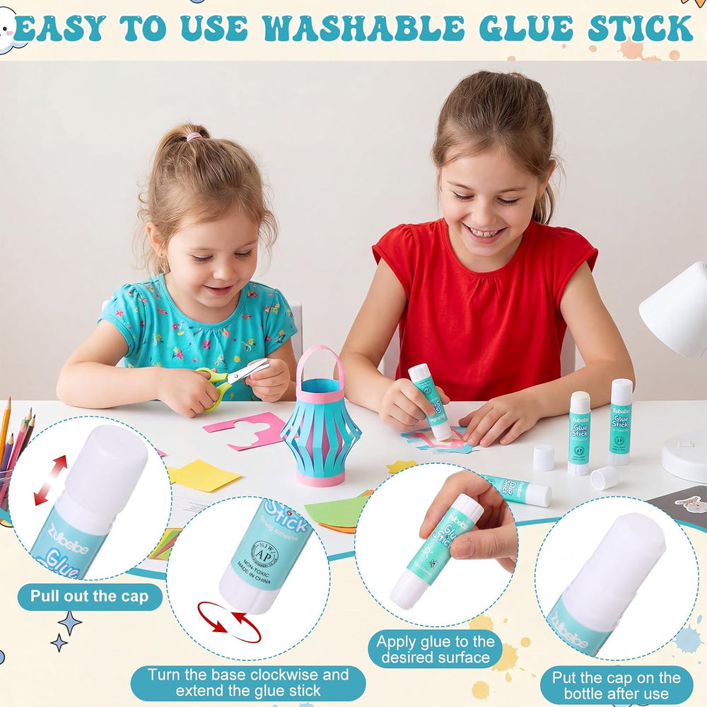Zubebe 300 Count Glue Stick Bulk, 0.32 oz, 9g, Classic,Classroom Supplies