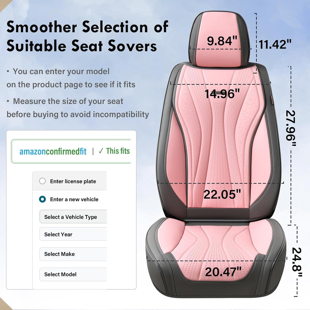 Coverado Seat Covers Full Set, Leather Car Seat Covers, Waterproof Seat Cover...