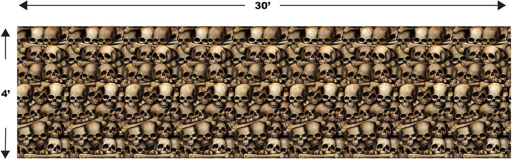 Beistle Catacombs Backdrop Wall Decorations โ 2 Realistic Skull and Bone Prin...