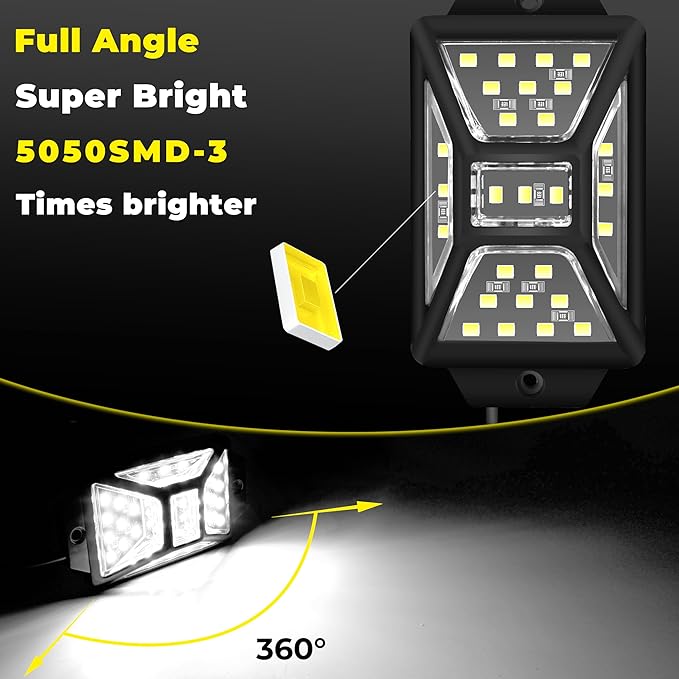 12 Pods 324 LED White Rock Lights