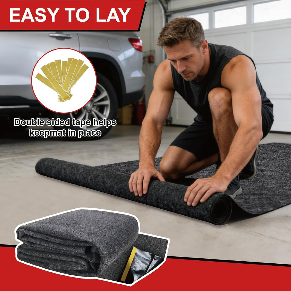 19.7' ×8.2' Garage Floor Mat for Under Car, Heavy-Duty Oil Spill Mat,...
