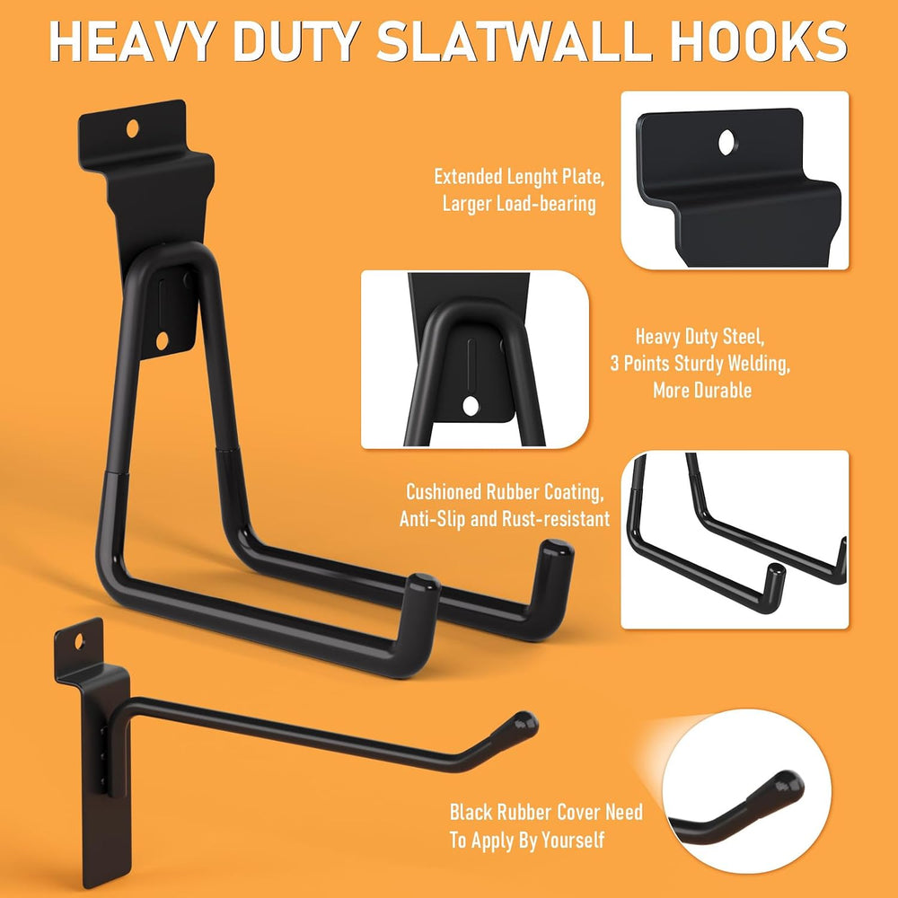 INCLY 30PCS Slatwall Accessories Kit, 4 Basket & Multisize Hooks for Garage