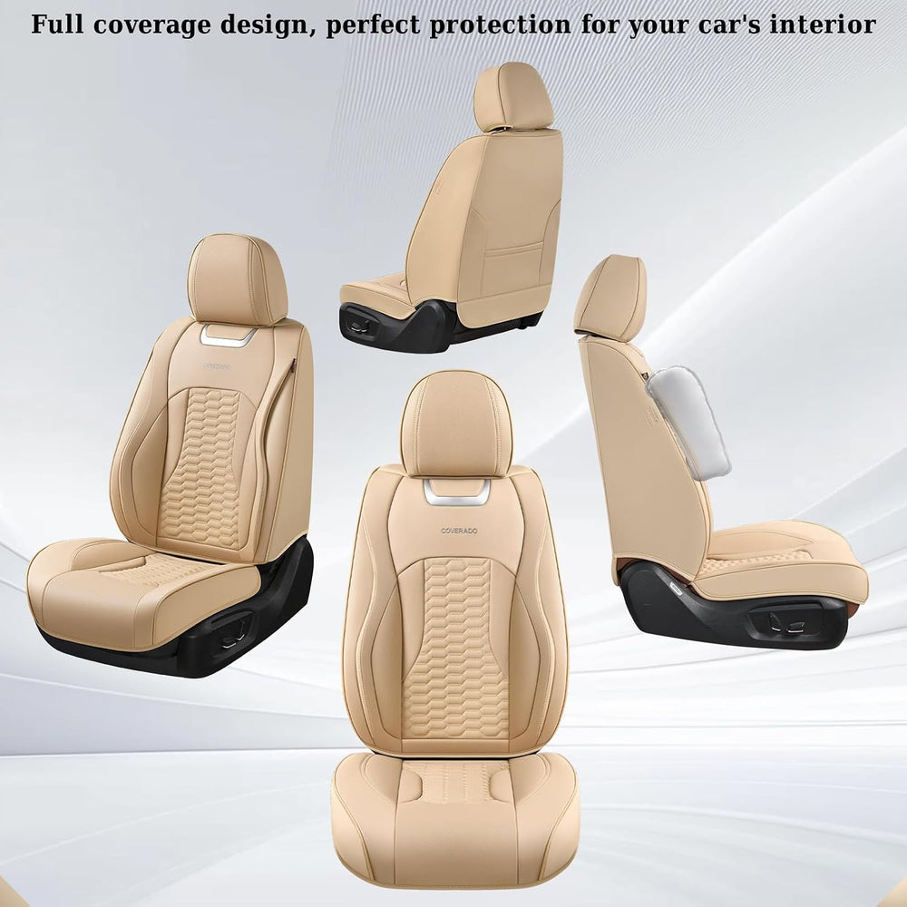 Coverado Car Seat Covers Front Seats, Luxury Leather Seat Covers for Cars, Au...