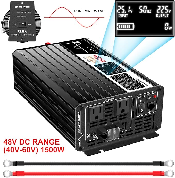 Xijia 1500W 48v to 120v Pure sine Wave 60HZ Solar Inverter