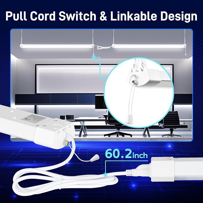 hykolity 4FT 120W LED Shop Light Linkable, 5000K Utility Shop Lights
