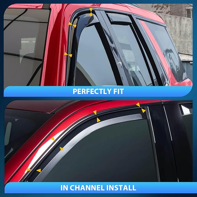 Nilight Durable in Channel Rain Guards (4PCS)