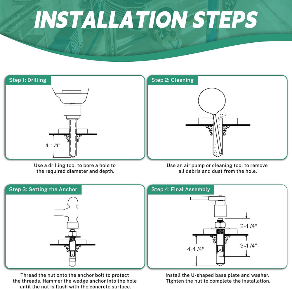 46 Pcs Car Lift Installation Kit for 2 Post 4 Post Car Lift