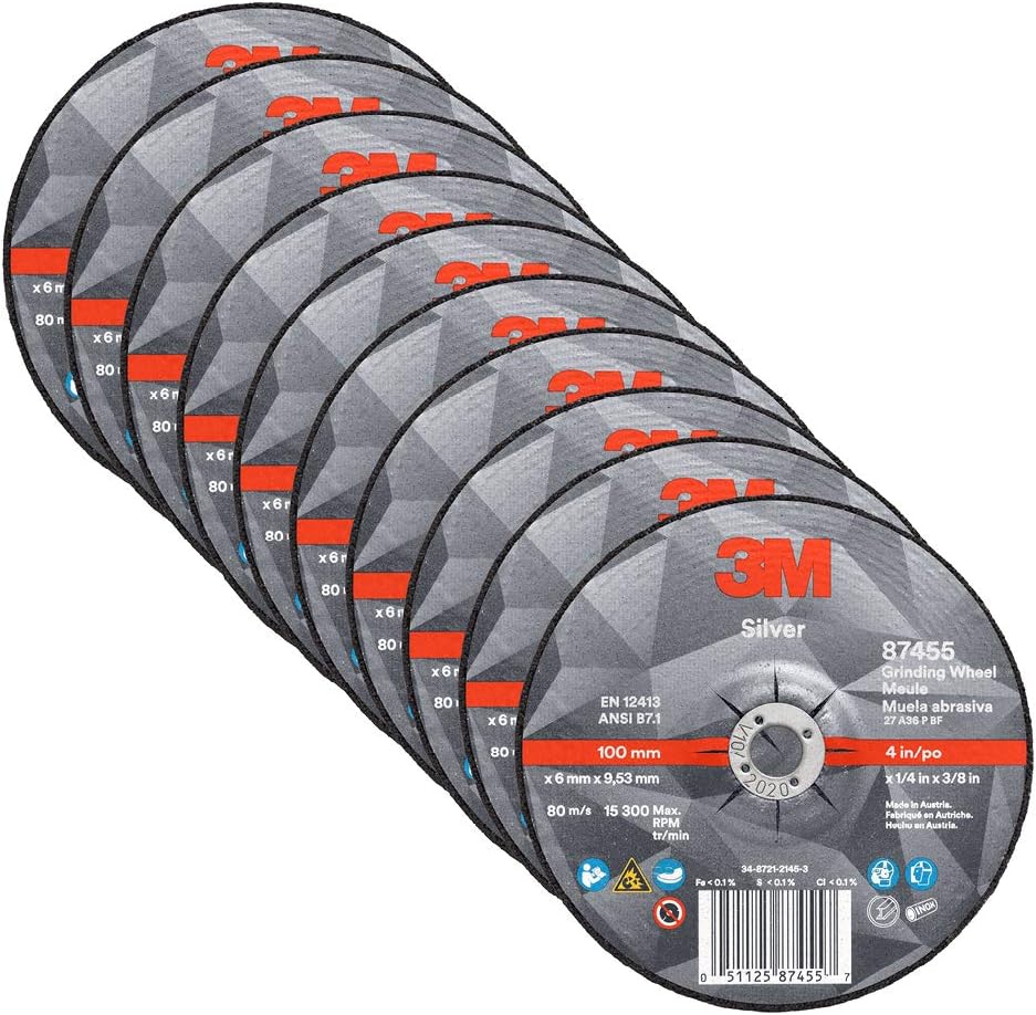 3M Silver Depressed Center Grinding Wheel, 87455, 36+, T27