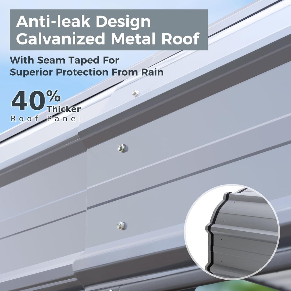GREEN PARTY 12x25 ft Metal Carport Heavy Duty Frame Canopy Garage Shelter