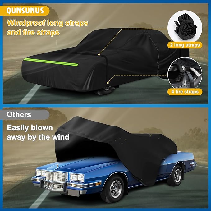 QUNSUNUS Waterproof Car Cover for Pontiac Grand Prix 1978-1996, Outdoor Car