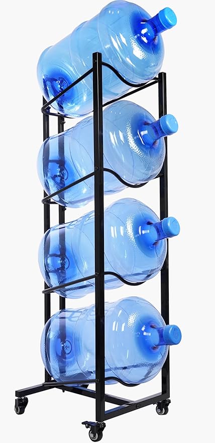 5 Gallon Water Bottle Holder, 4-Tier Heavy Duty Water Cooler Jug Rack, Water