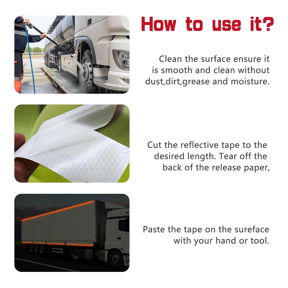 100ft Reflective Tape, Waterproof High Visibility Warning Safety Adhesive Tap...