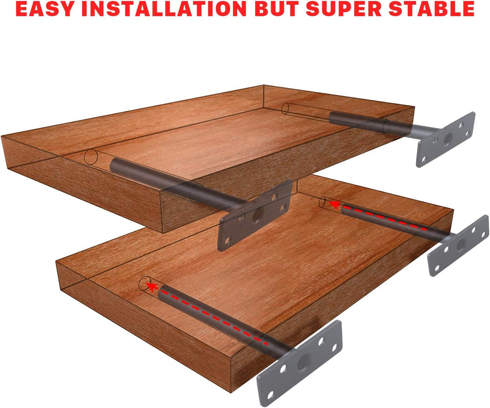 6 Inch Hidden Floating Shelf Brackets, Heavy Duty 300 lbs Capacity, Rustproof...
