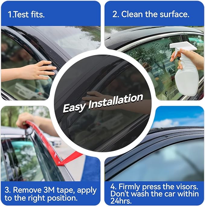 Window Visors Rain Guards for 2002-2008 Dodge Ram 1500 Quad Cab/Extended Cab