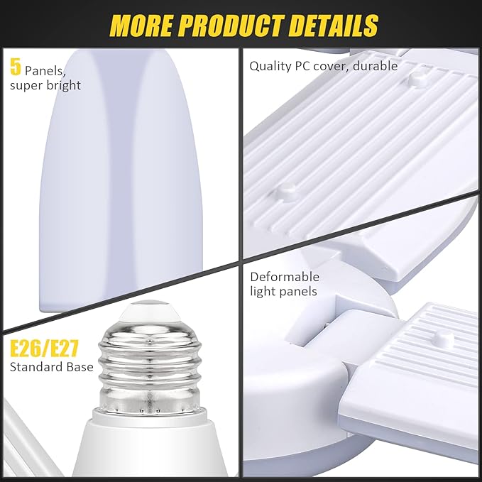 LED Garage Lights 4 Pack, 80W LED Shop Light
