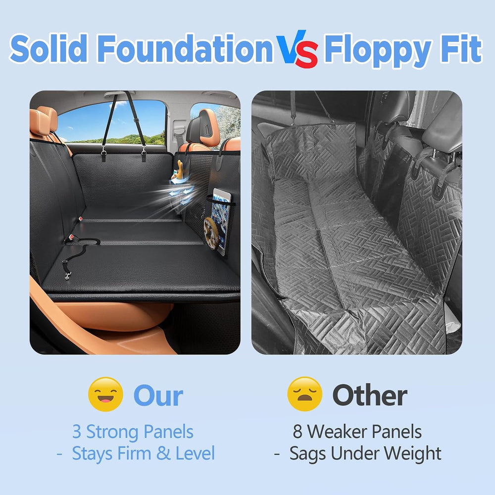 HOB4U Back Seat Extender for Dogs, Hard Bottom Dog Car Seat Cover
