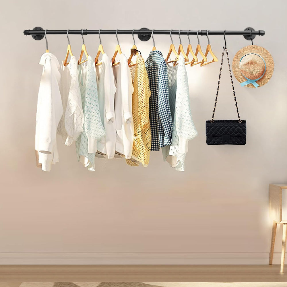 Livabber Industrial Pipe Clothes Rack, Heavy Duty Detachable Iron Garment Rac...