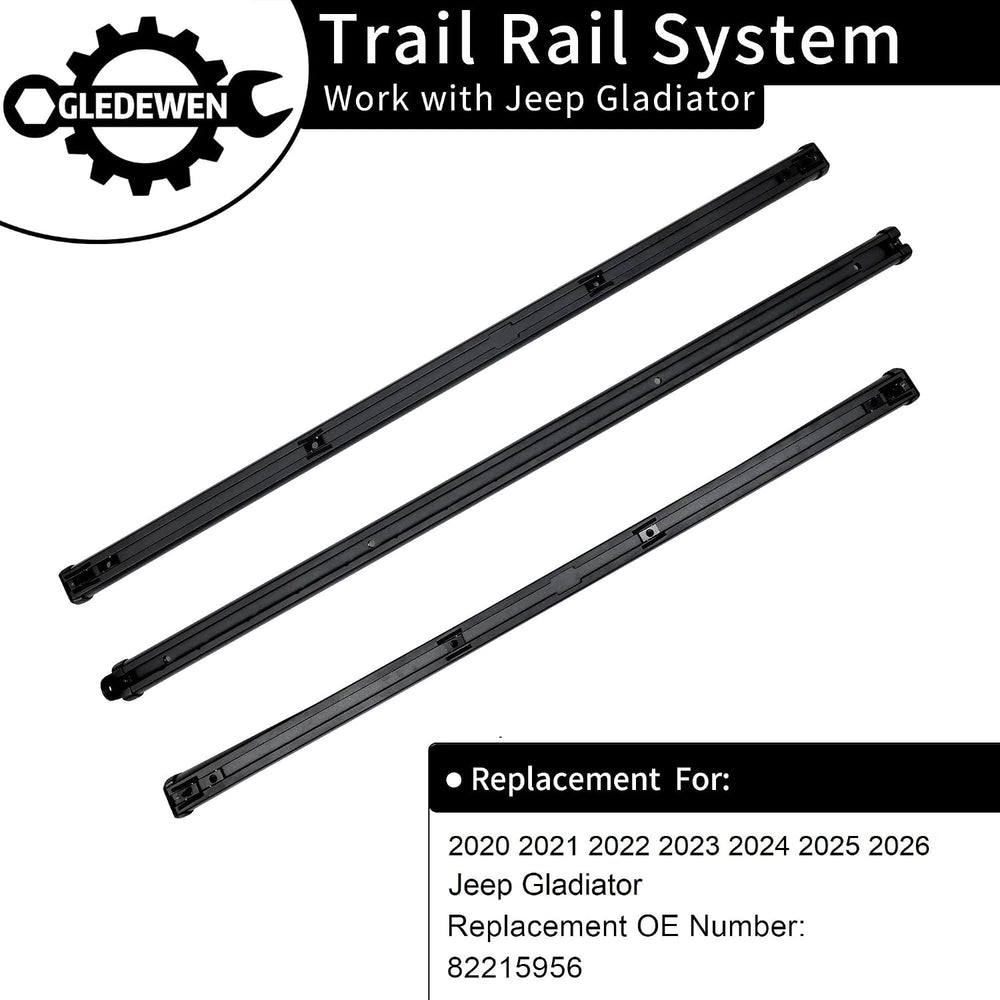Bed/Trail/Truck Rail System, Fit for 2020-2026 Jeep Gladiator