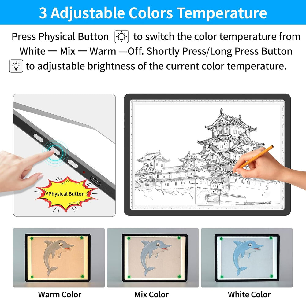 TOHETO Rechargeable A3 Light Pad with Carry Bag for Diamond Painting, Ultra B...