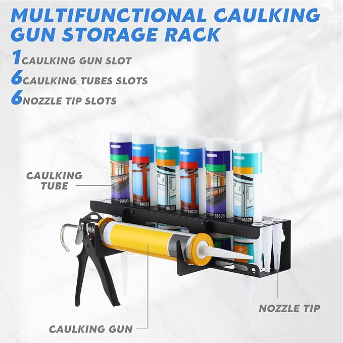 Hicarer 2 Packs Caulking Tube and Gun Holder Caulking Gun Storage Rack