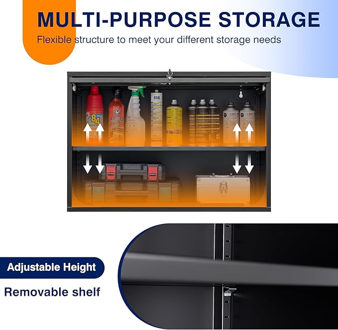 Yizosh Metal Garage Wall Cabinet