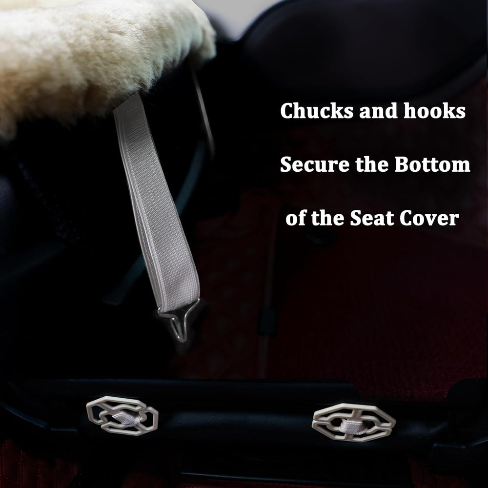 OGLAND Genuine Sheepskin Car Seat Cover for Fuzzy Soft Fur Wool Cushion