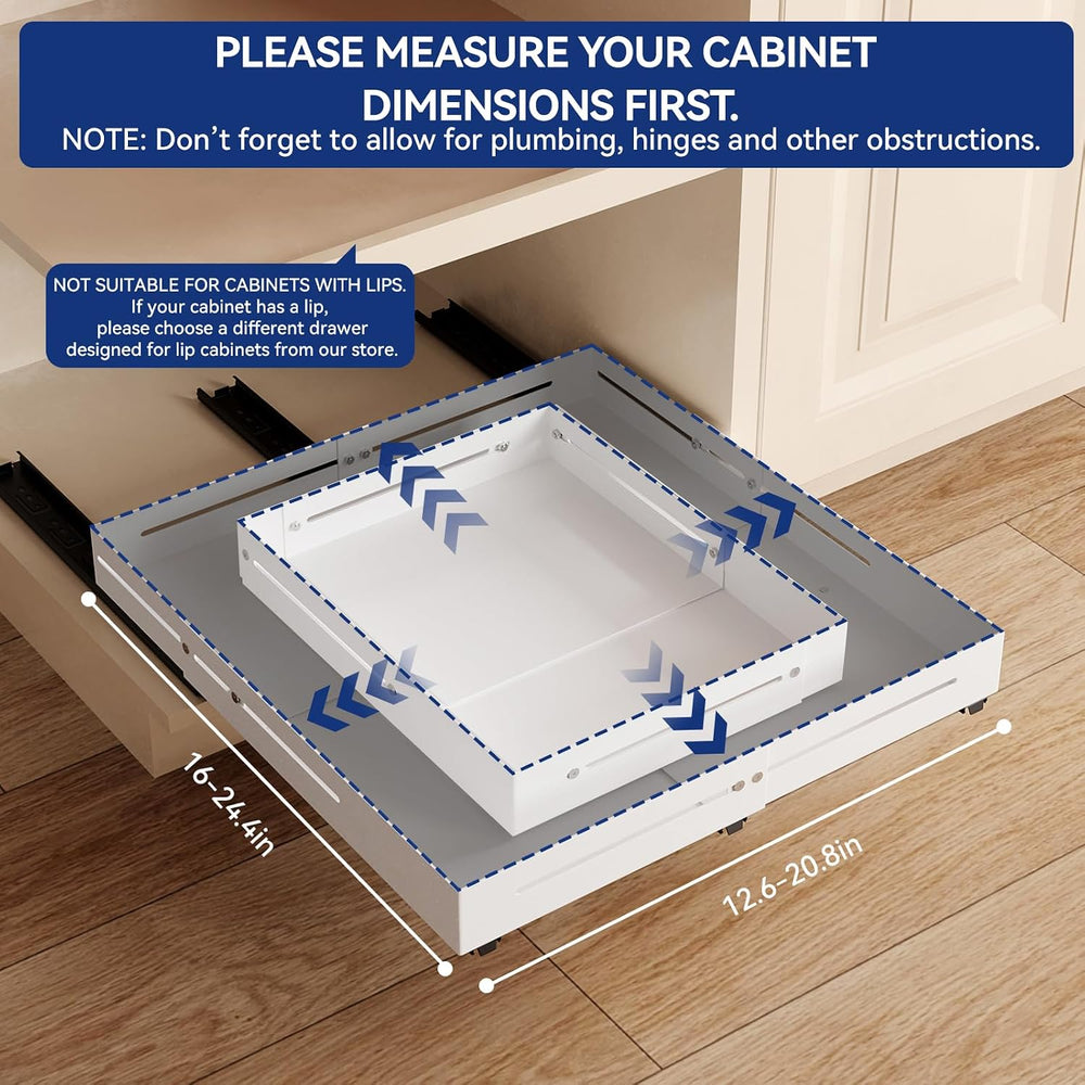 Pull out Cabinet Organizer, Full Metal Expandable Width (12.6"-20.8"...