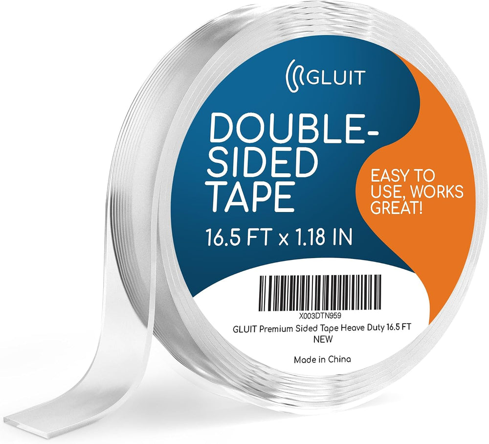 Adhesive Hooks 12 Pack and Double Sided Tape Heavy Duty 16.5 FT