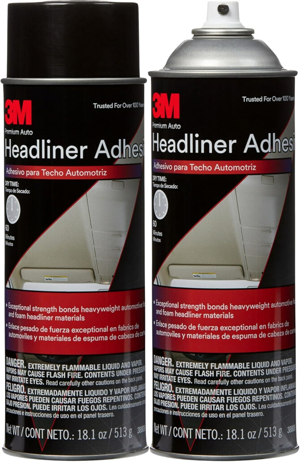 3M Headliner & Fabric Adhesive Spray (18.1 oz Aerosol, 4-Pack) โ High Str...