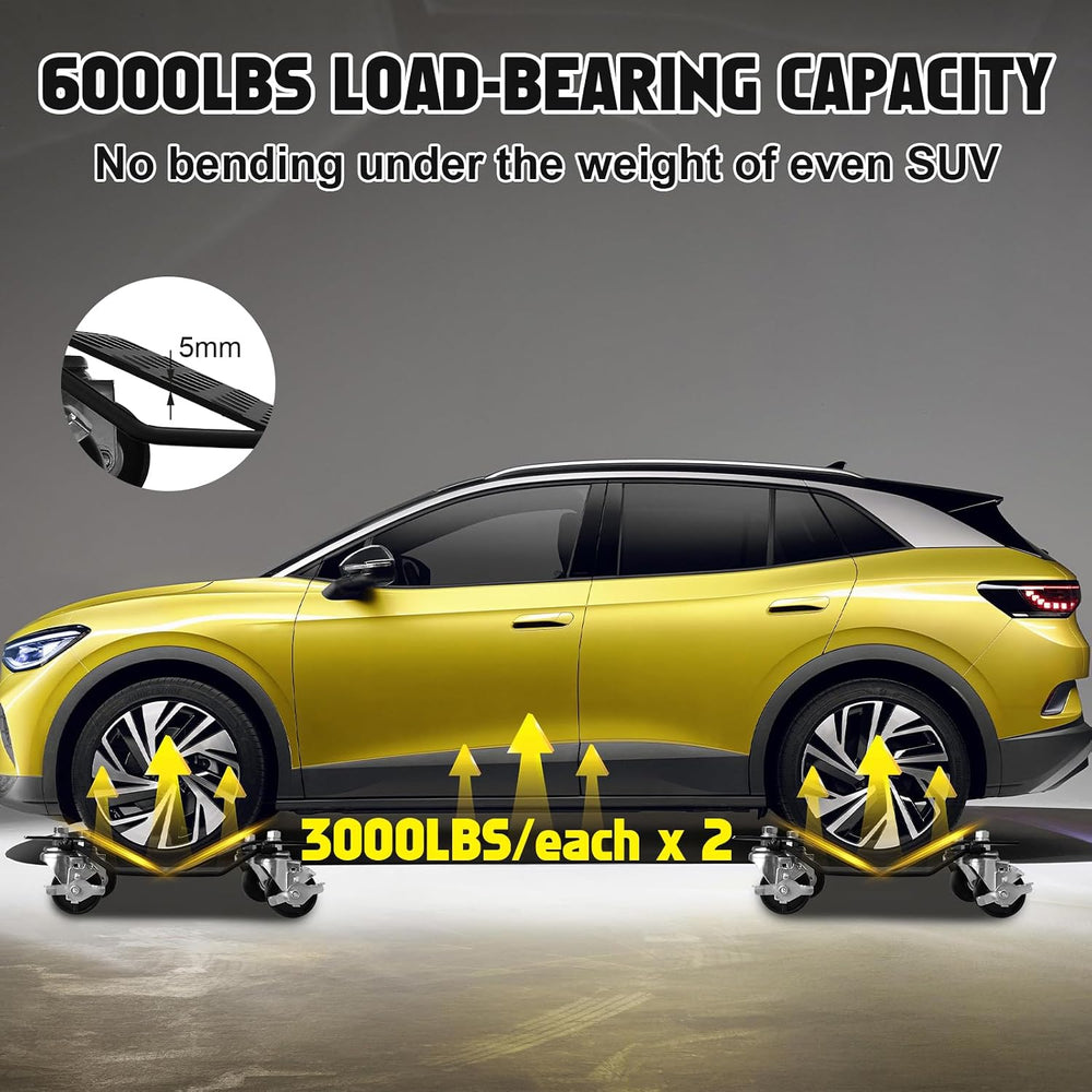 Wheel Dollies 4 Pack, 6000lbs Heavy Duty Car Skate Dollies with Brakes, Heavy...
