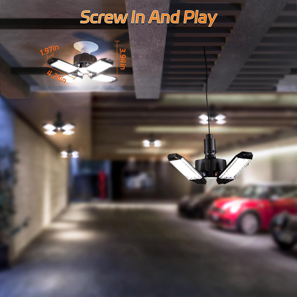 LED Garage Lights 6 Pack - 120W Garage Lights Ceiling LED 12000LM with 4+1 Ad...