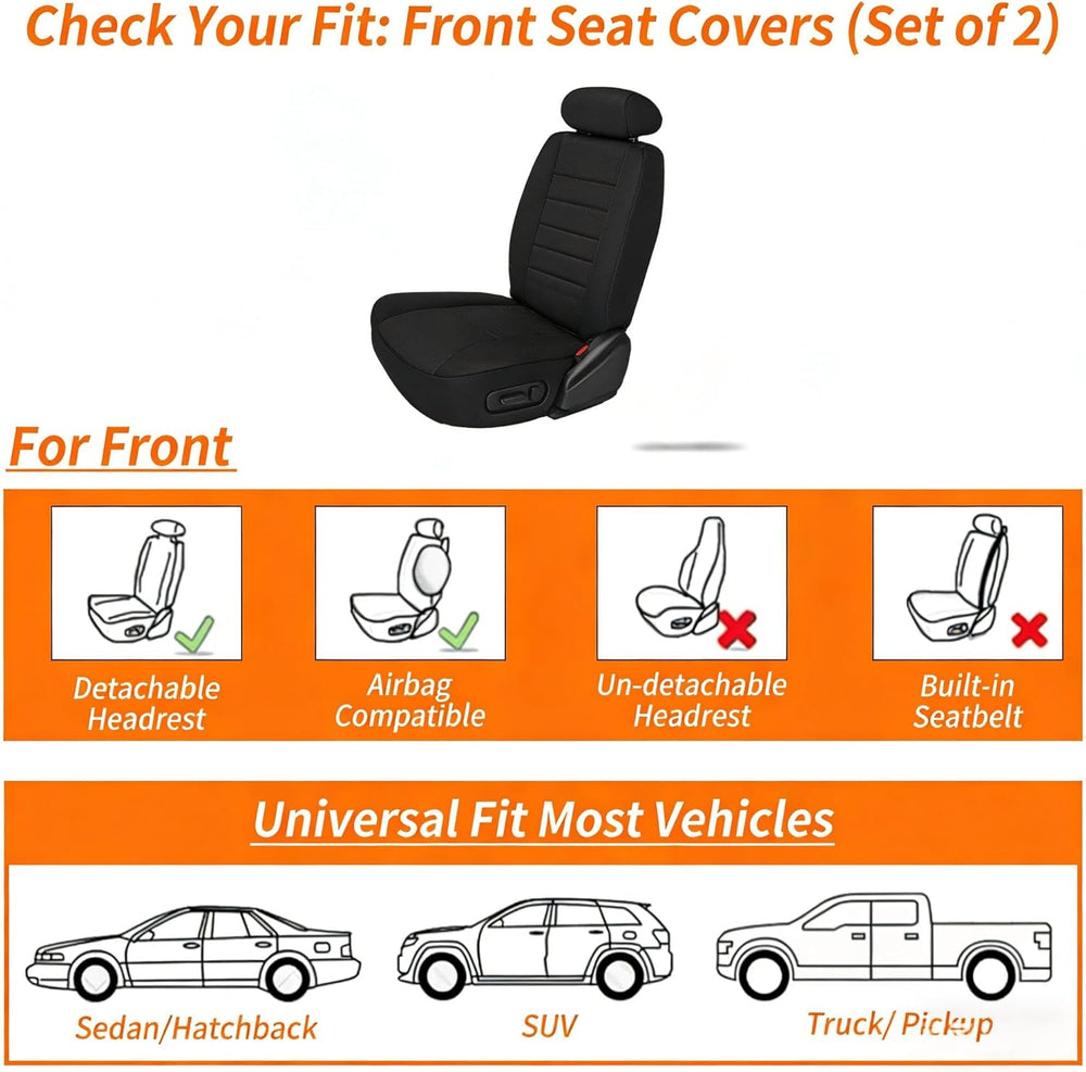 Green Thick Nappa Leather Automotive Front Car Seat Covers Set of 2