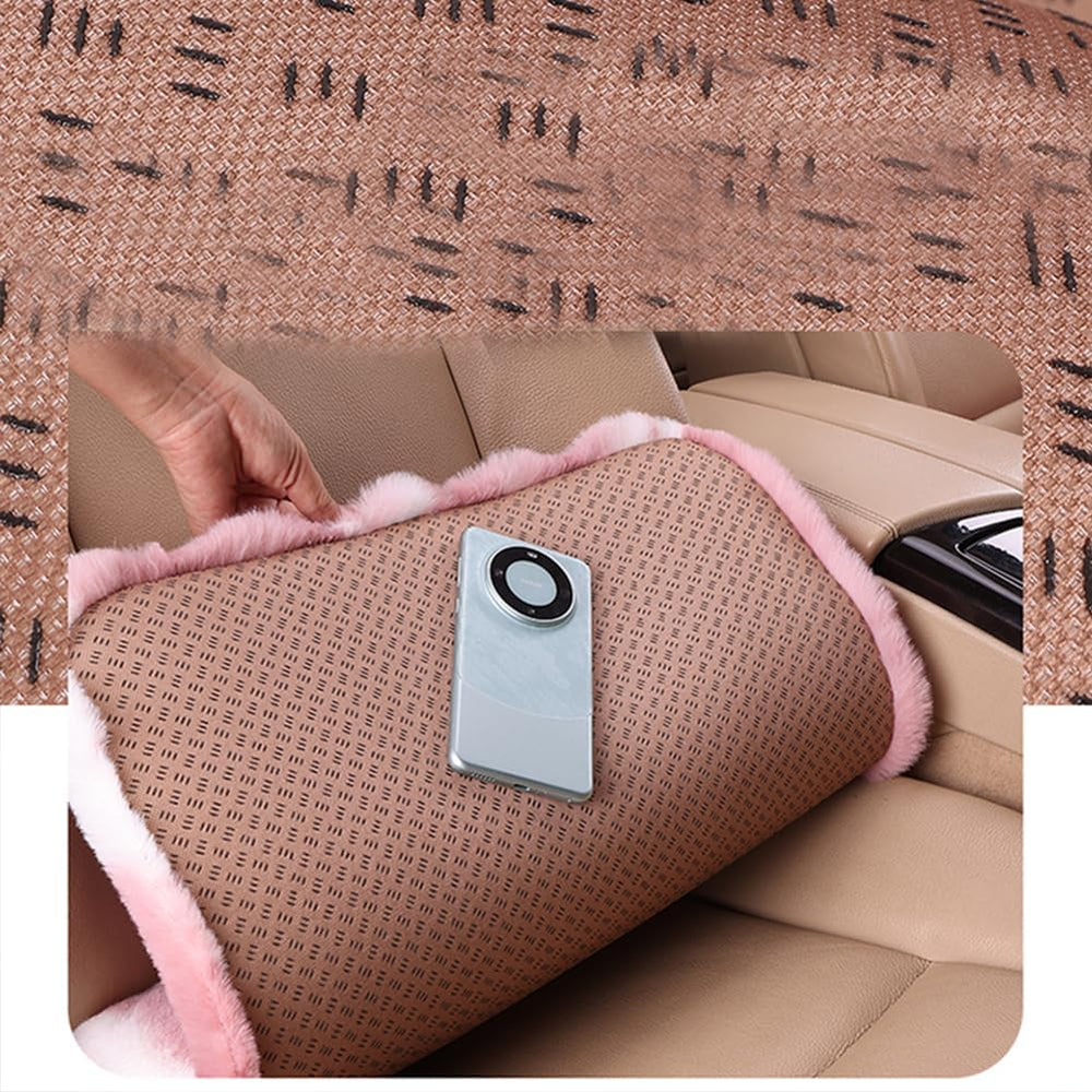 Faux Sheepskin Car Seat Cover, Thin Fluffy Cute Pink Fur Car Seat Cover Full ...