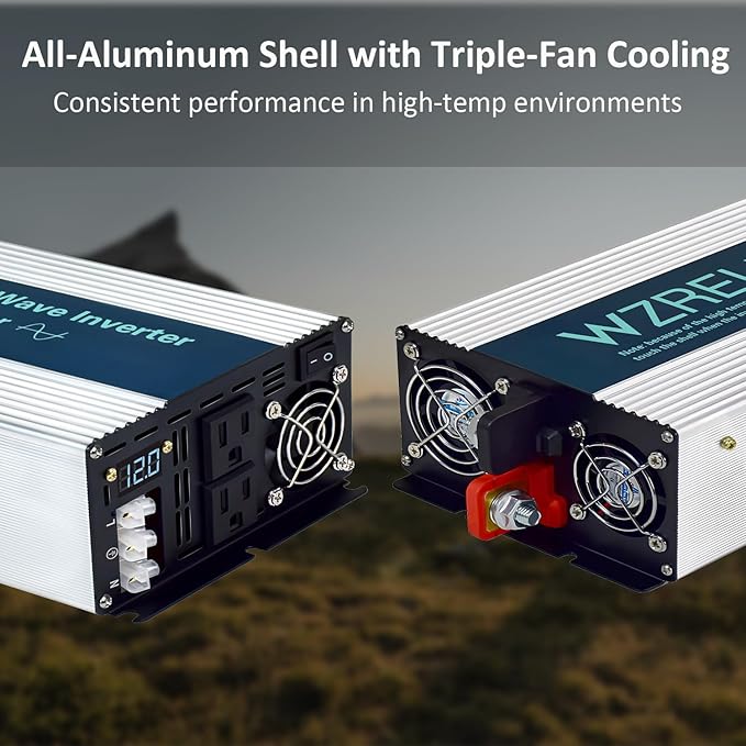 WZRELB 3500W Pure Sine Wave Inverter, Car Power Inverter 36V DC to 110V 120V AC