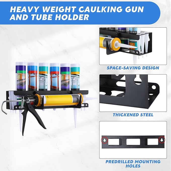 Hicarer 2 Packs Caulking Tube and Gun Holder Caulking Gun Storage Rack